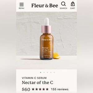 Fleur & Bee Nectar of the C Vitamin C Serum Brightening Vegan & Cruelty Free NWT